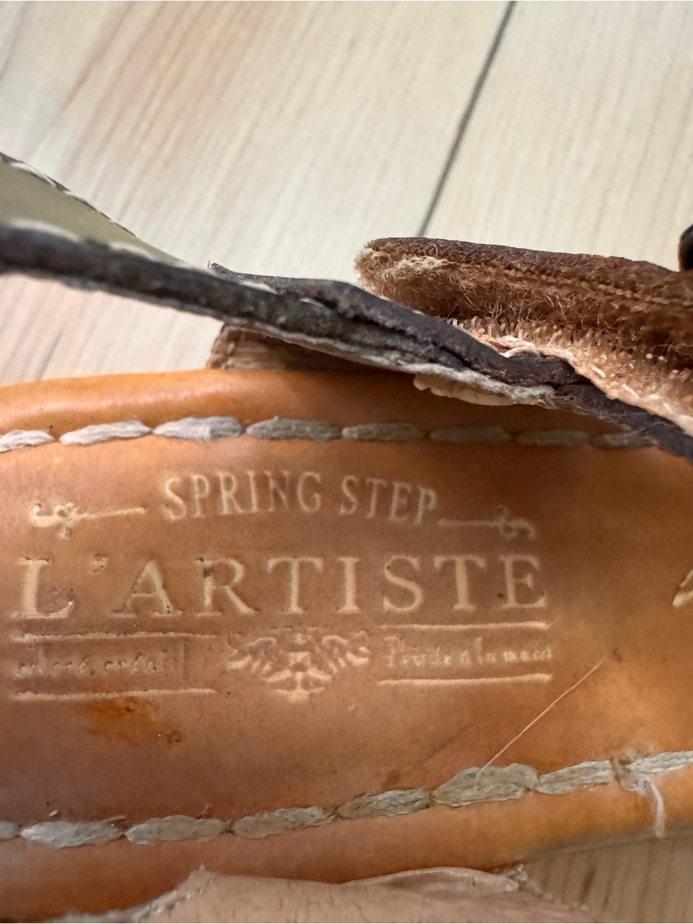 L'Artiste by Spring Step Yovela Leather Sandals – Hand Painted Floral Wedge - Picture 3 of 10